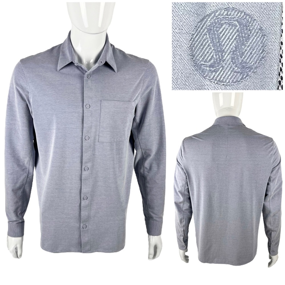 lululemon athletica Men's Light Gray Long Sleeve Button-Down Shirt